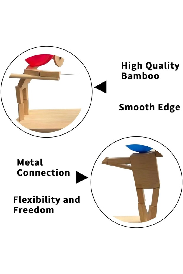 Balloon Bamboo Man Battle,2024 New Pop The Balloon Game,Fun Wooden Bots Battle Game for 2 Players... - 5