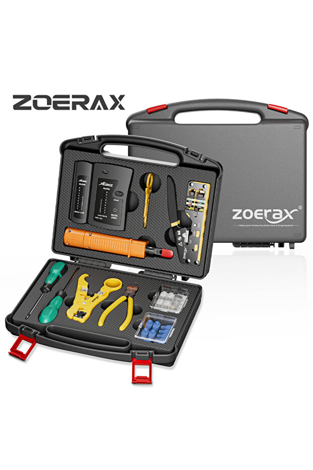 Network Tool Kit, ZoeRax RJ45 Crimp Tool kit Pass Through Crimper RJ45 Crimping Tool, Cable Teste... - 1