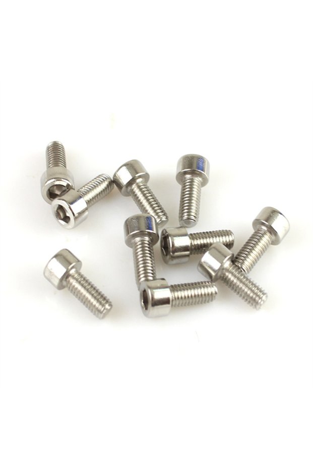 Silver 10pcs Bicycle Hexagon Screws Brake Rotor Bolts M5x12mm Stainless Steel Road Bike Fixing Screw