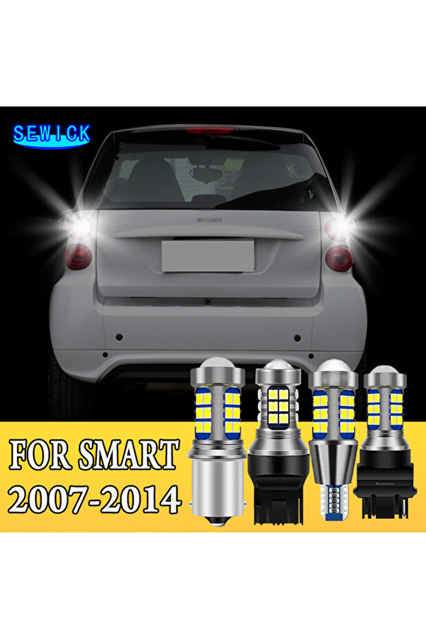 WHITE Reverse Light 2pcs LED Backup Bulb P21W 7506 BA15S Accessories For Smart Fortwo MK1 450 MK2 45