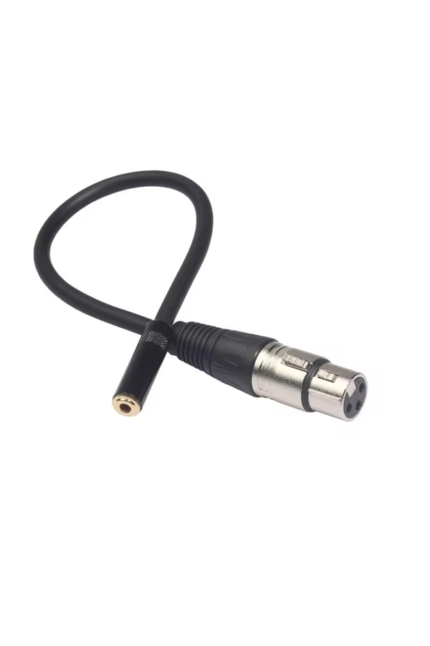 G1414A Black Zinc Alloy Shell With Shielding 3.5 Female To Canon Audio Cable Microphone Adapter Cabl