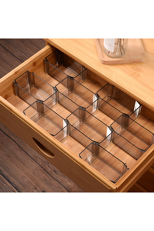 6Pcs 6Pcs/Set Ps Drawer Organizer, Household Transparent Desktop Drawer Storage Separator