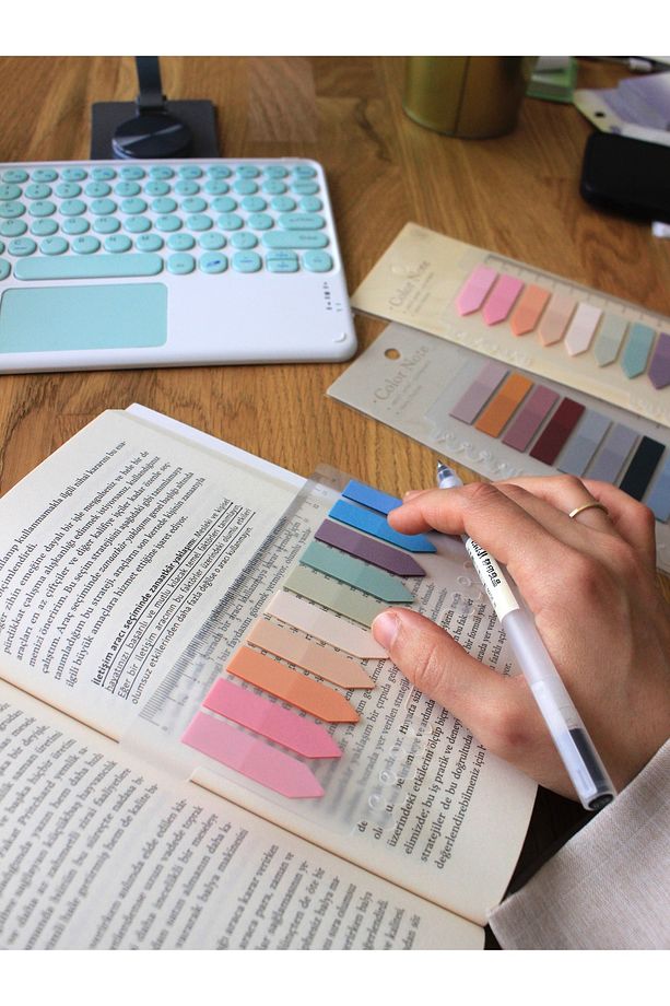 İşaretleme Post-it Açık Soft Renkler / Postit / Cetvelli Yapışkanlı Yer İmleci - 8