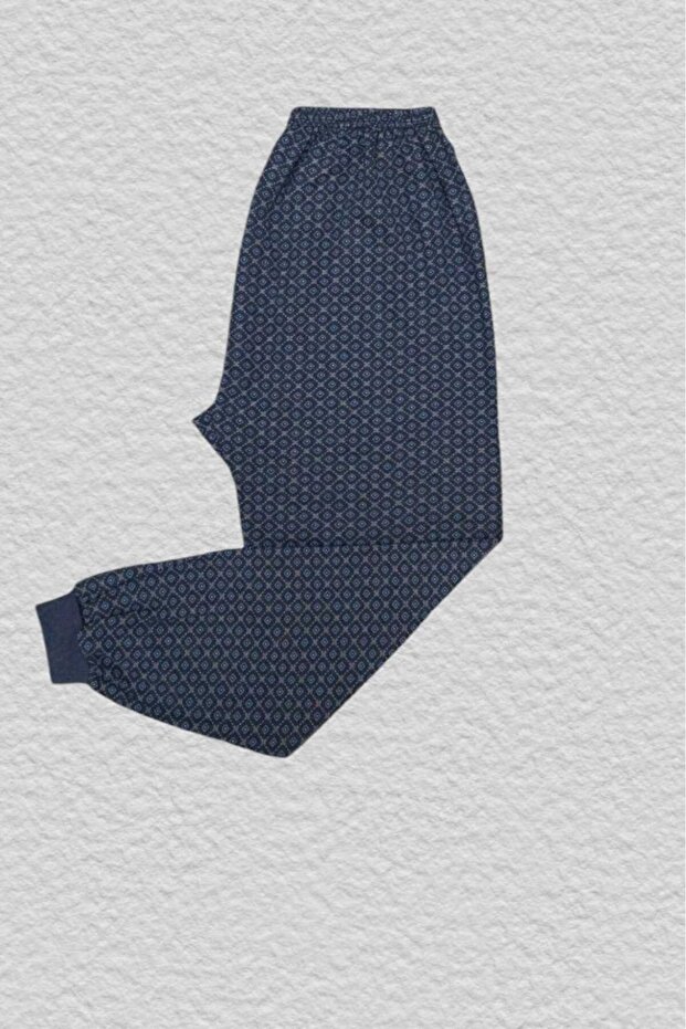 Men's Winter Cotton Mesh Cuffed Leg Soft Ribbed Pajamas