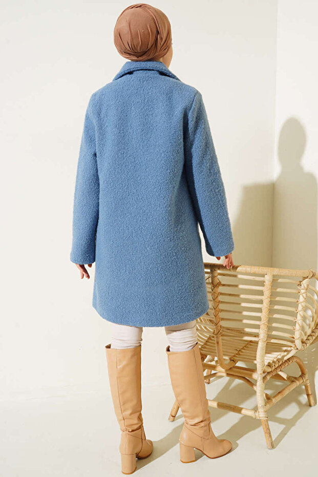 معطف بوكل ذو زر واحد - 3