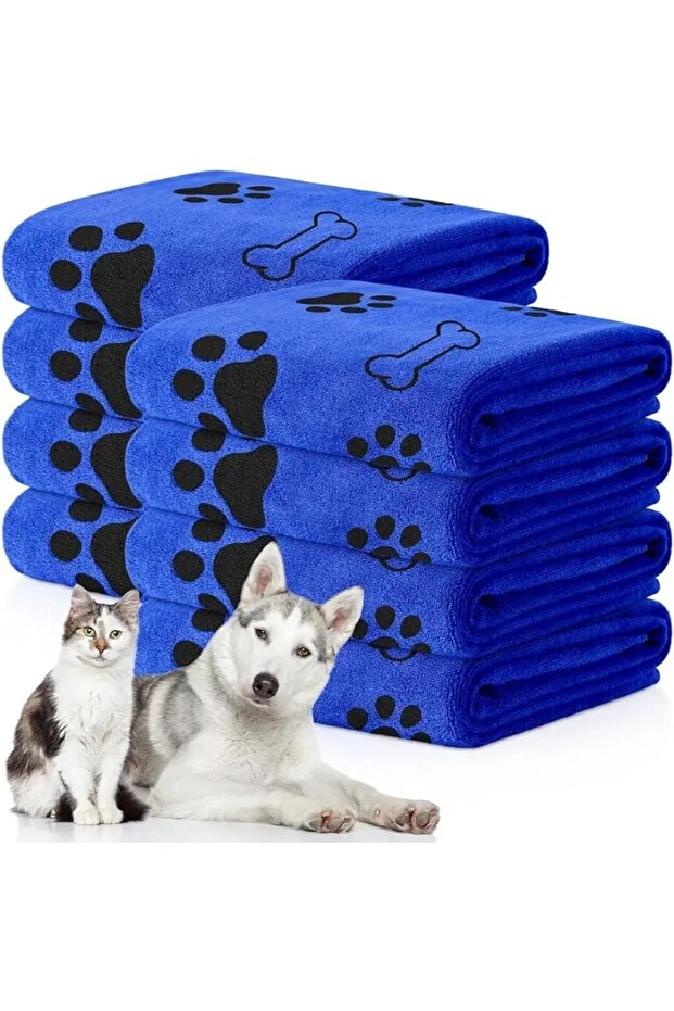Dark Blue 1pc Quick-Drying Microfiber Dog Towel Absorbent Pet Bath Product Fiber Quick-drying Bath T