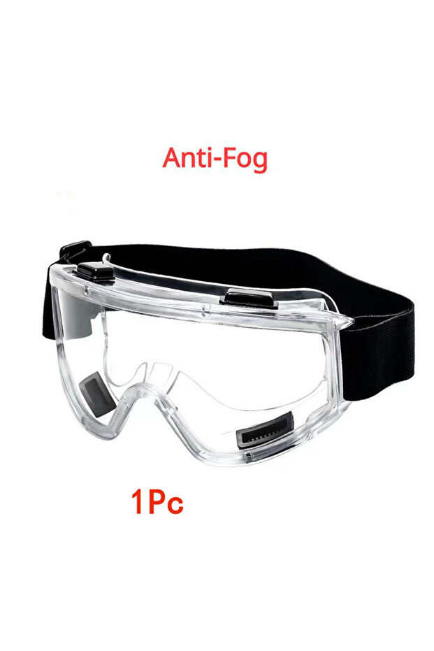 Clear -1Pc Safety Antifog Protective Goggles Safe Anti-Splash Wind-Proof Work Glasses Industrial Res
