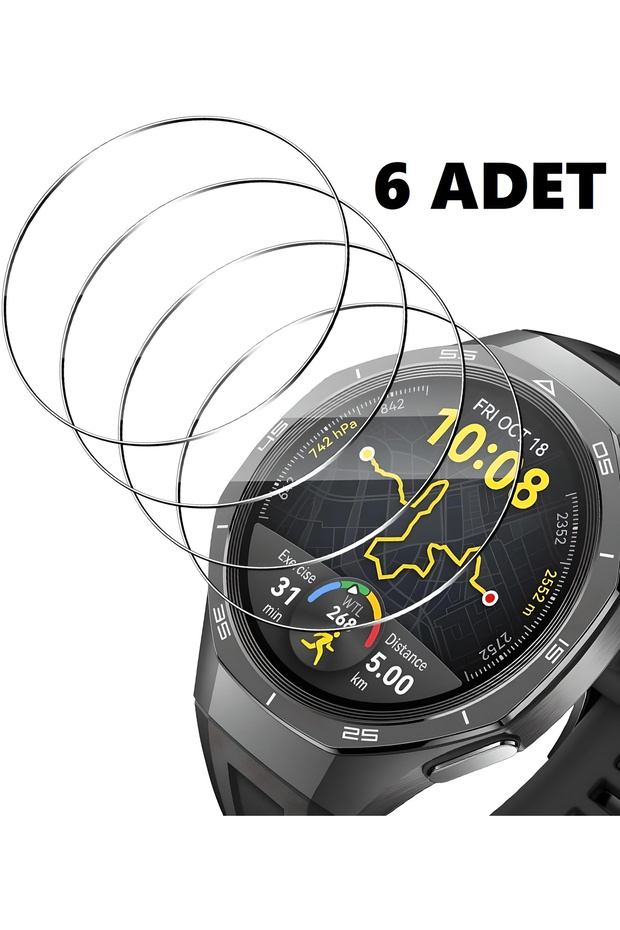 Huawei Watch GT5 Pro - ساعة ذكية 46 ملم، نانو جيلاتين، واقي شاشة، 6 قطع - رفيعة ومرنة