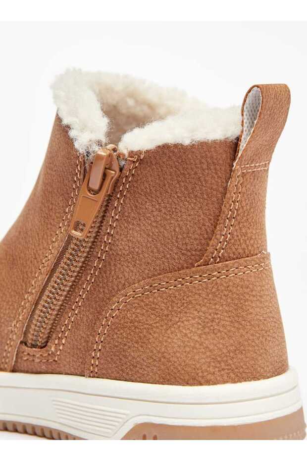 Solid Ankle Length Boots with Zip Closure and Pull Tabs - 5
