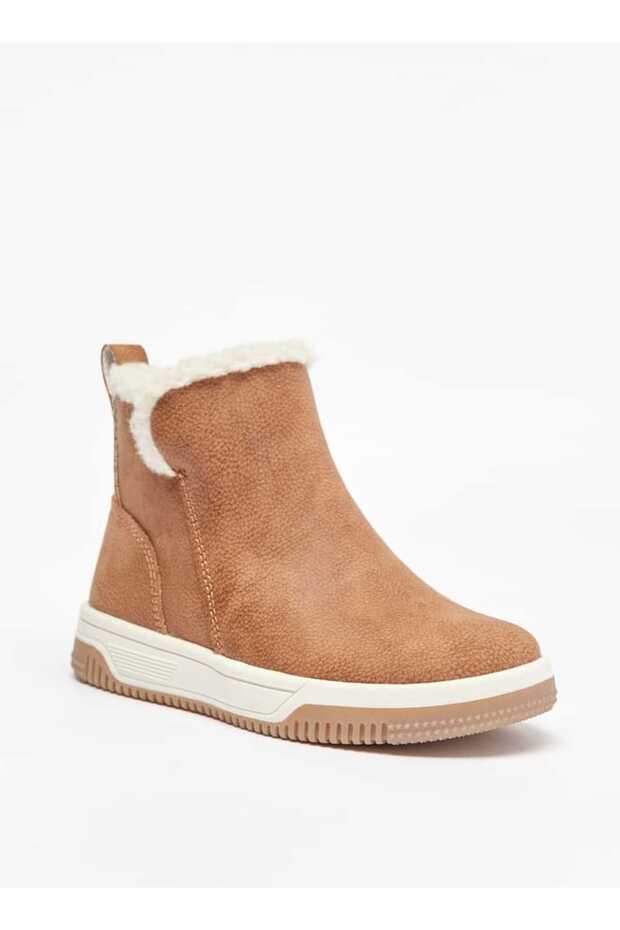 Solid Ankle Length Boots with Zip Closure and Pull Tabs - 1