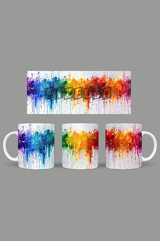 Flowing Paints - Colorful Drops Themed Mug