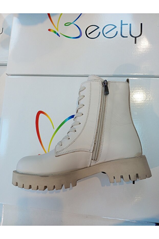 Moda rüzgar bej hakiki deri postal bot - 2