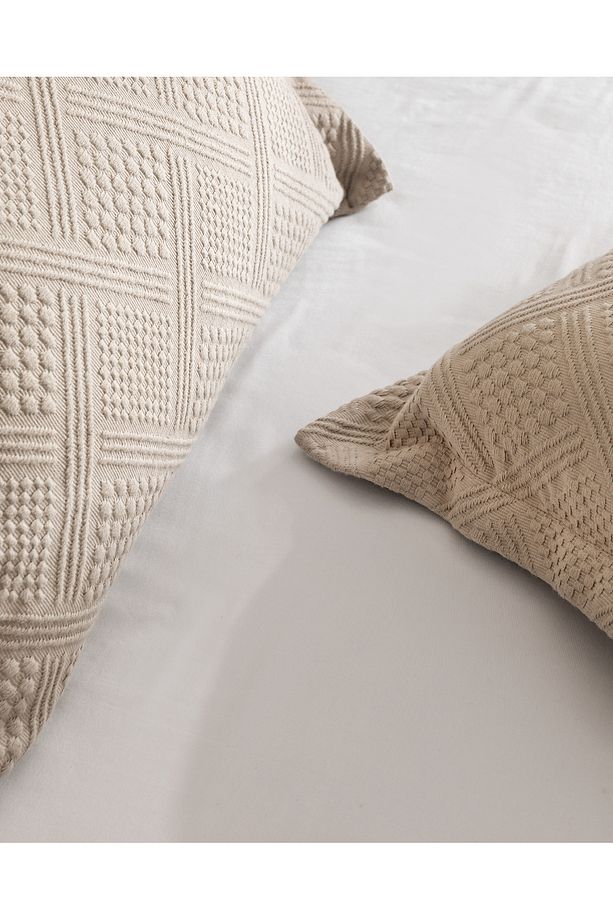Triangle King Size Yatak Örtüsü - Bej - 5