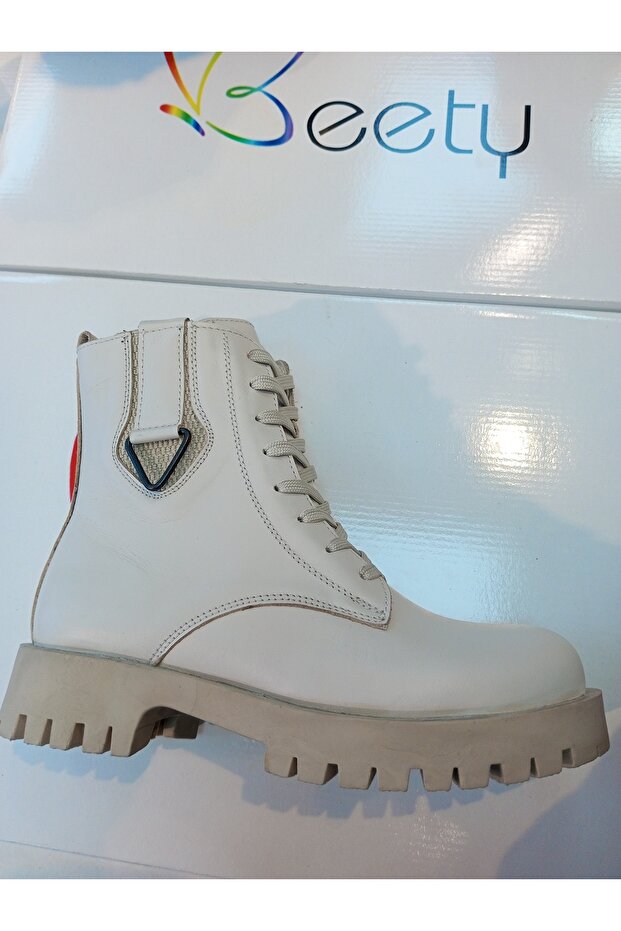 Moda rüzgar bej hakiki deri postal bot - 1