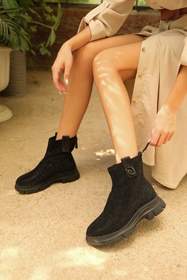 İthal Taşlı Kadın Şık Bot - 2