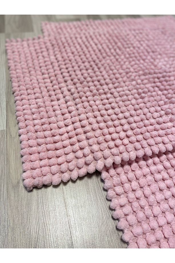 Pamukkale Yumuşacık, Süper Emici 2'li %100 Pamuk Ultra Lüks Banyo Paspası Seti Pembe - 3