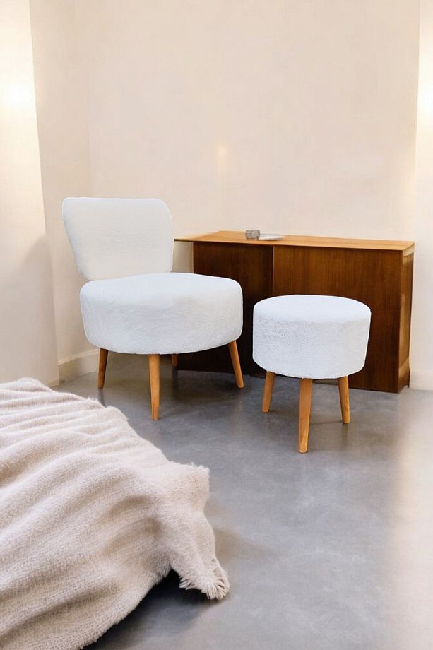 Çay Seti Tekli Koltuk Berjer Ve Puf Takımı (salon, Balkon, Ofis) 2 li Takım - 1