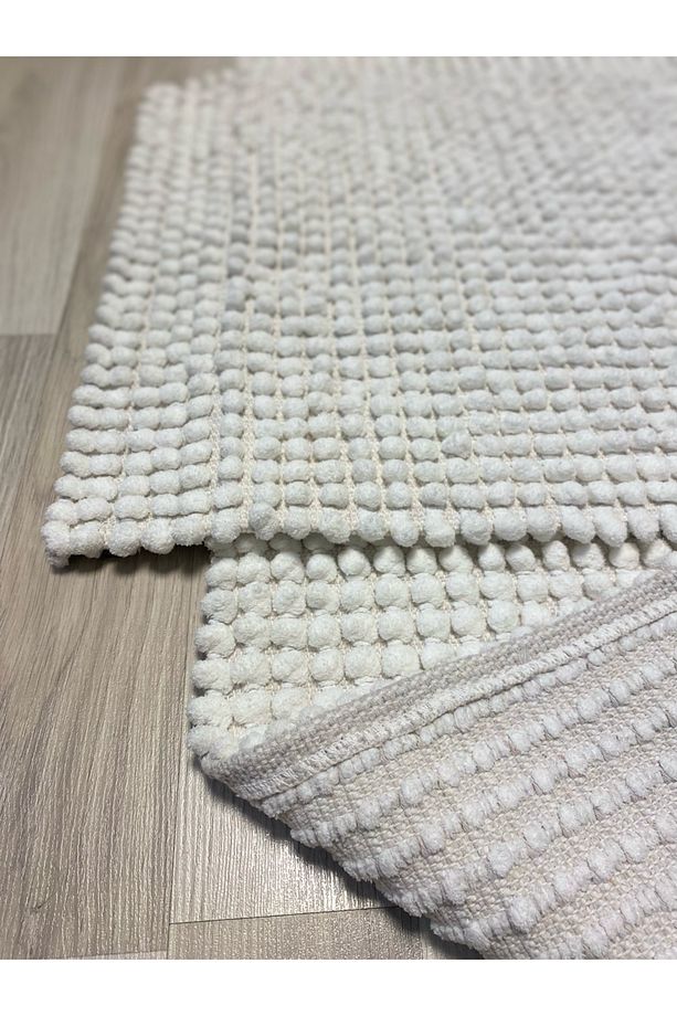 Pamukkale Yumuşacık, Süper Emici 2'li %100 Pamuk Ultra Lüks Banyo Paspası Seti Beyaz - 5