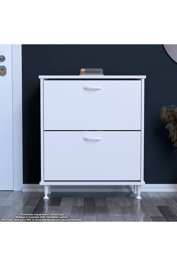Umay Antre Hol 52 X 86 X 25, 5 Cm’ Lik 2 Düşer Kapak 4 Göz Raf Bölmeli Ayakkabılık - 1