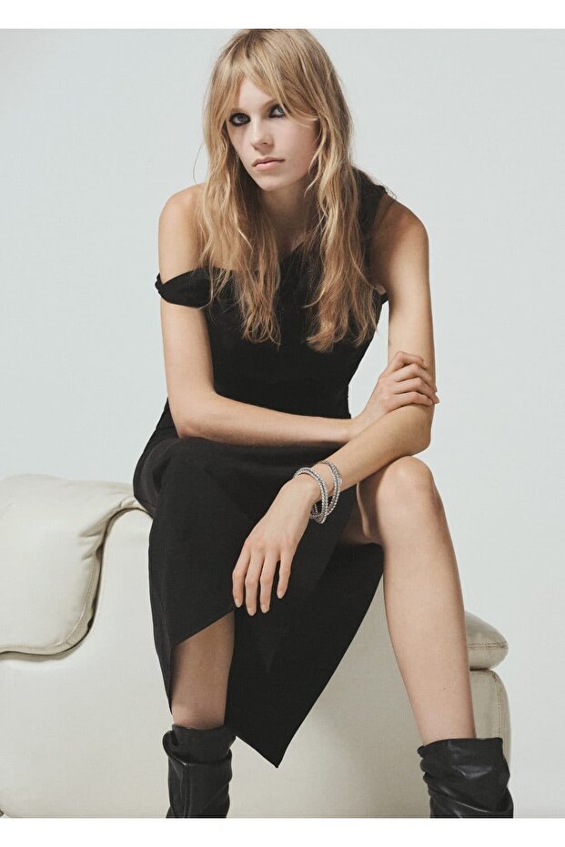 Siyah Elbise 77097689 - 6