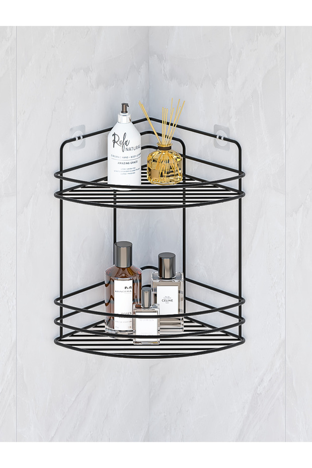 Stainless Bathroom Organizer - Adhesiveness, Shampoo Holder, Black Tk02