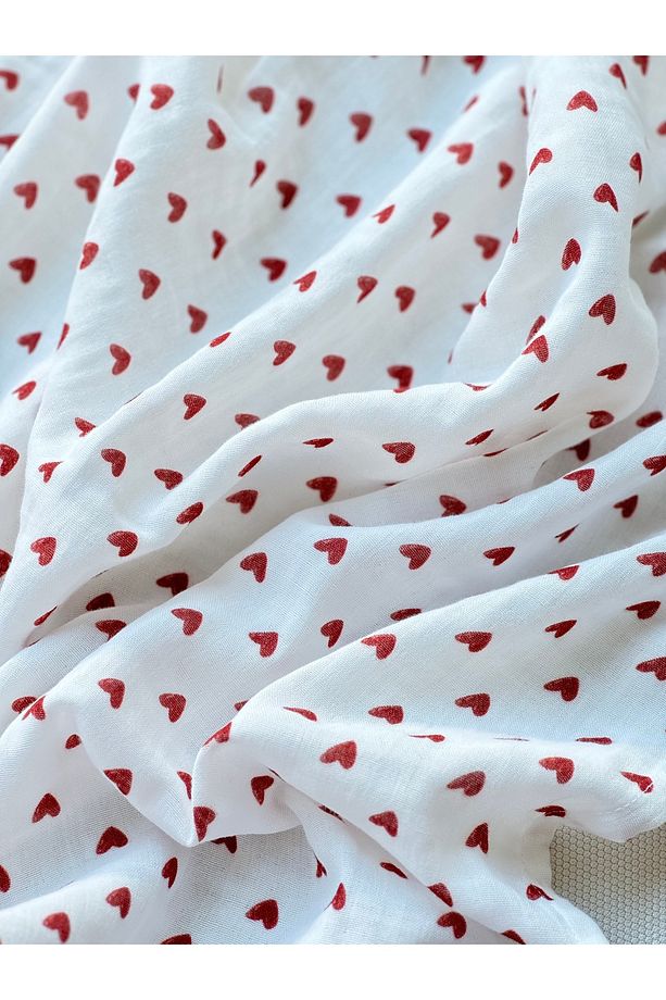 100x100cm Müslin Bebek Çocuk Örtüsü & 3lü Mendil Set Kalpli Emzirme Puset Örtüsü Kundak - 6