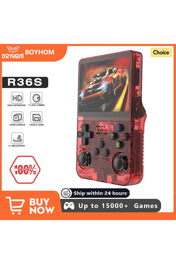 BOYHOM NEW R36S Retro Video Game Console Linux System 3.5 Inch IPS Screen Portable Pocket Player ... - 3