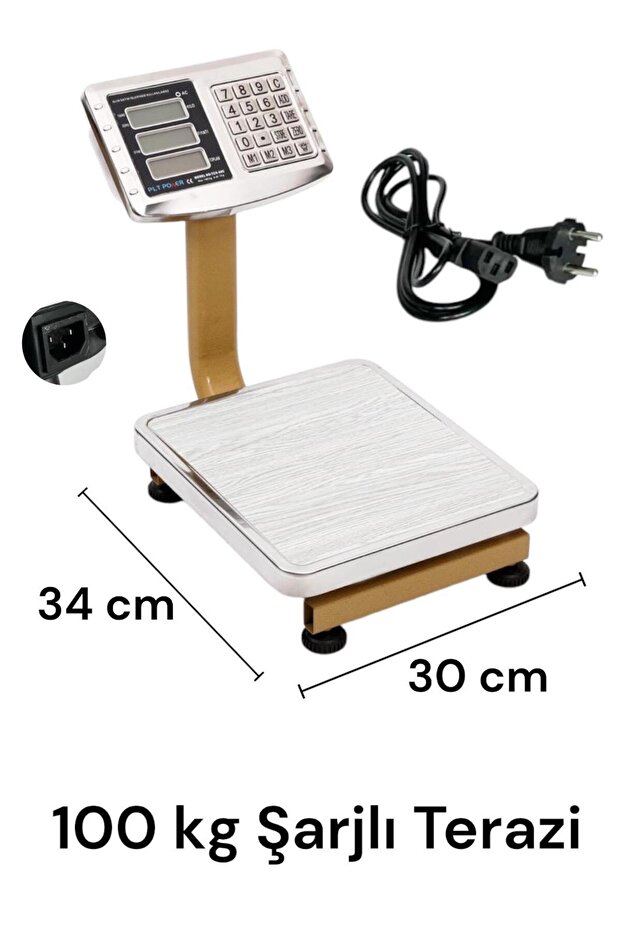 Genel Markalar (TERAZİ)Elektronik Terazi 100 Kg Kapasiteli Dijital Terazi Şarjlı