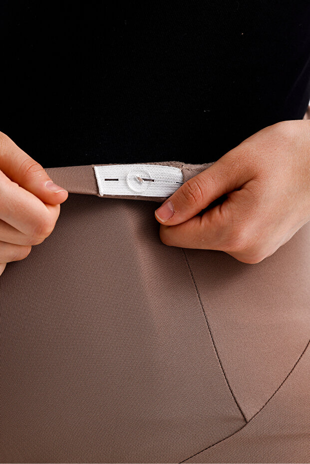 Diz Üstü Biker Esnek Ayarlanabilir Bel Hamile Şort Tayt - 3