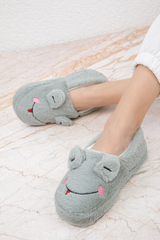 Zelené dámské domácí pantofle - model 19892 - 1