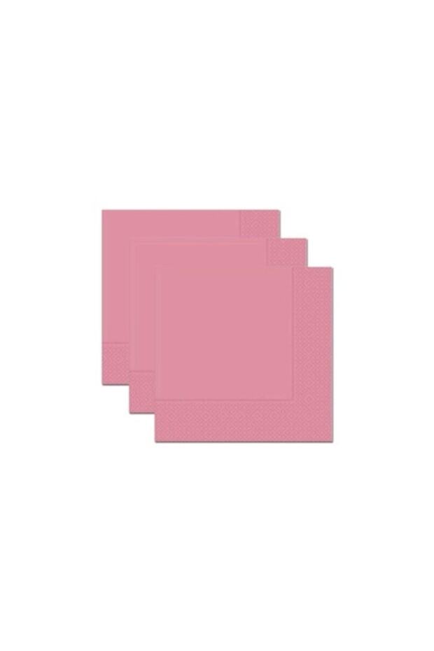 مناديل وردية سادة 20 قطعة