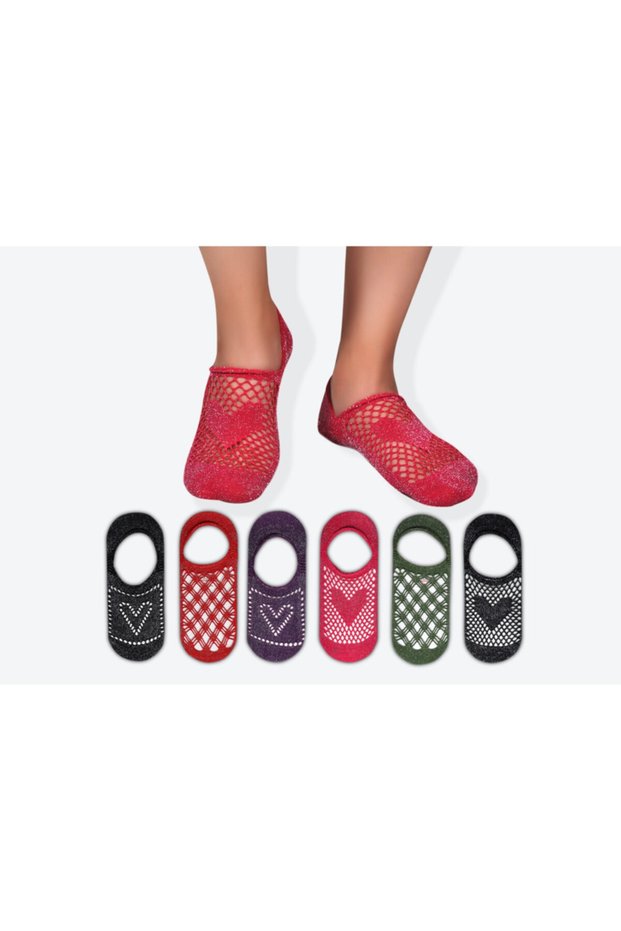 6 Pairs of Women's Glittery Ballerina Socks