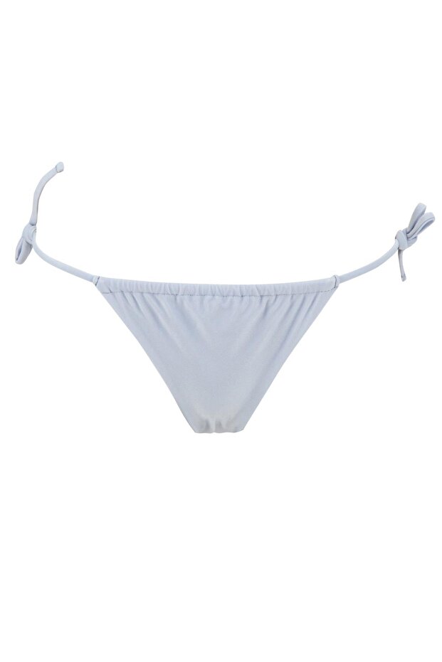 Women's Blue High Leg Tie Detailed Bikini Bottom V8673AZ21HS