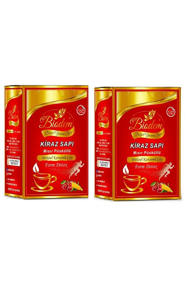 Kiraz Sapı Mısır Püsküllü Bitkisel Form Detox Çayı 30’lu Süzen Poşet Çay - 2 Kutu - 1