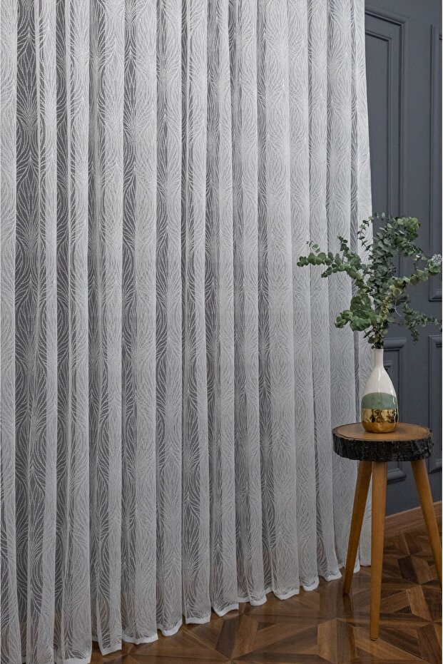 Fish Back Knitted Tulle Curtain, 600x250, Sparse Pleat, 1/2