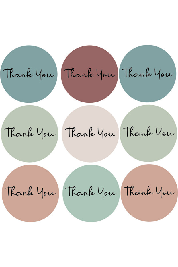 Colorful Thank You Sticker (4x4 Cm)
