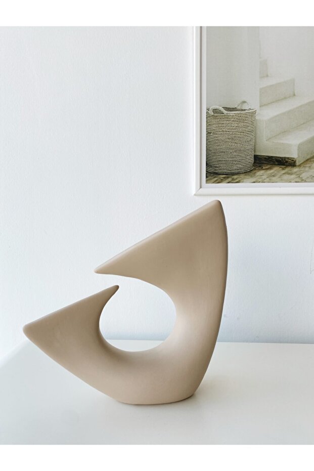 Wave Seramik Obje ( Bej ) - 1