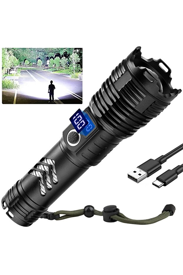 Flashlights High Lumens LED Rechargeable, 900,000 Lumen Brightest Flash Light, High Power USB Fla... - 2