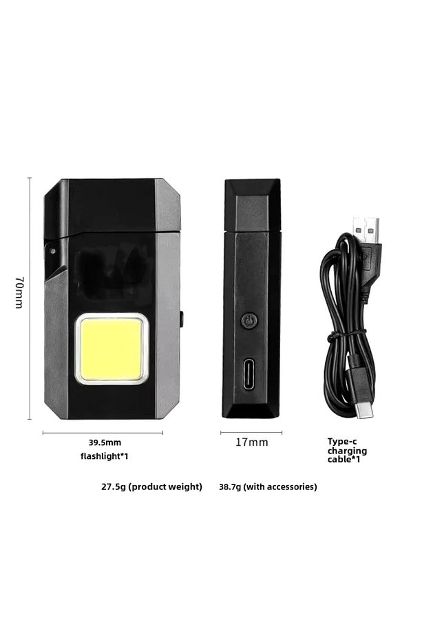 Şarjlı çakmak rezistanslı USB şarjlı çakmak el fenerli çakmak gazsız çakmak - 2
