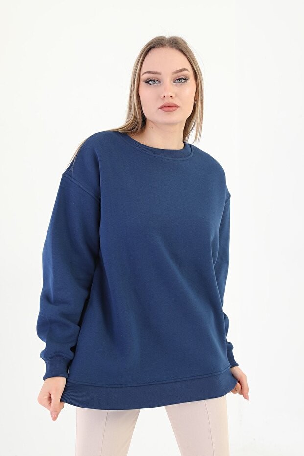 Bisiklet Yaka Oversize Sweetshirt - 2