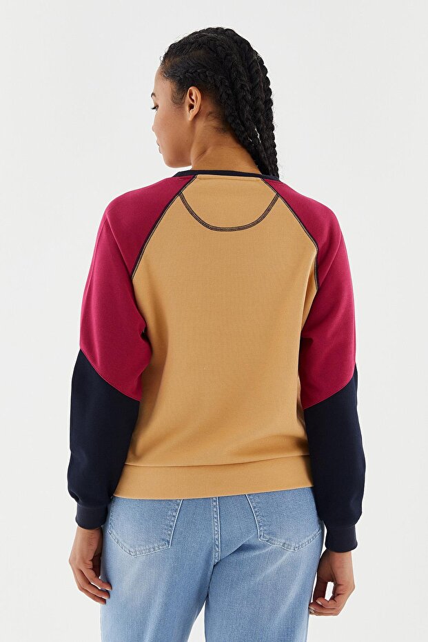 Kadın Bej Sweatshırt - Vıtan Sand Multı - 2