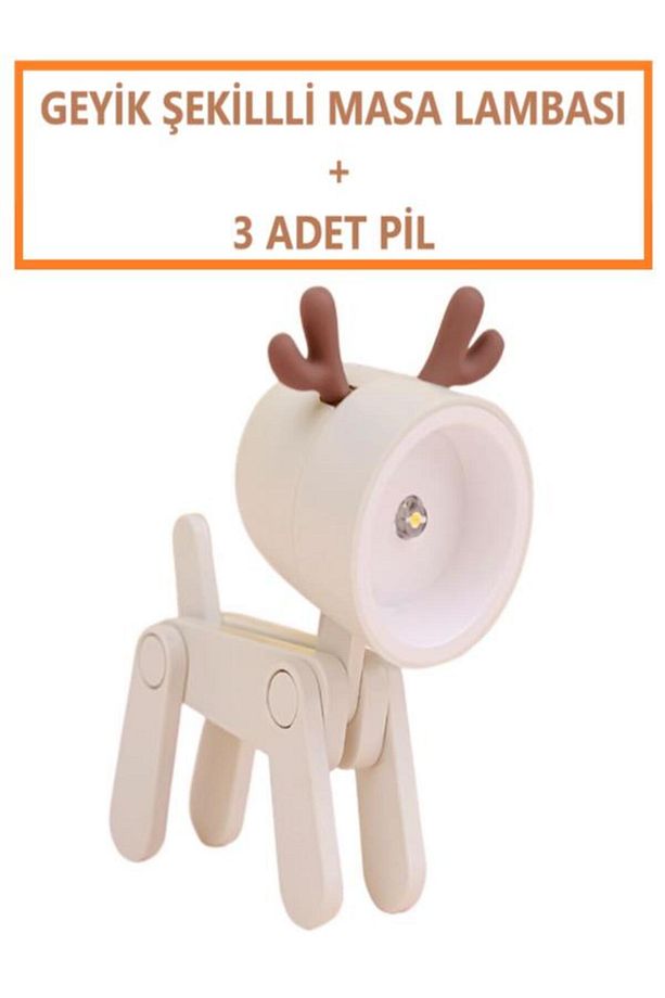 Lamba Ders Çalışma Masa Gece Lambası Mini Geyik Tasarımlı Kitap Okuma Led Işıklı Lamba - 1
