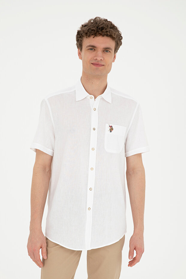 Men's White Short Sleeve Shirt 50284296-Vr013