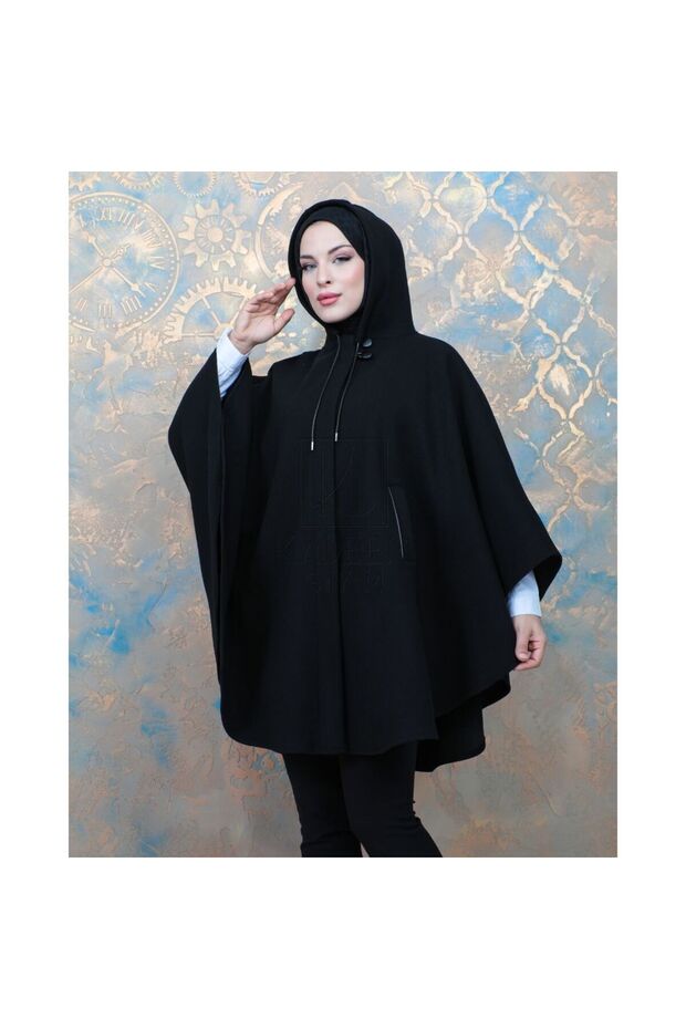 Panço Örme Kaşe  oversize -siyah - 7