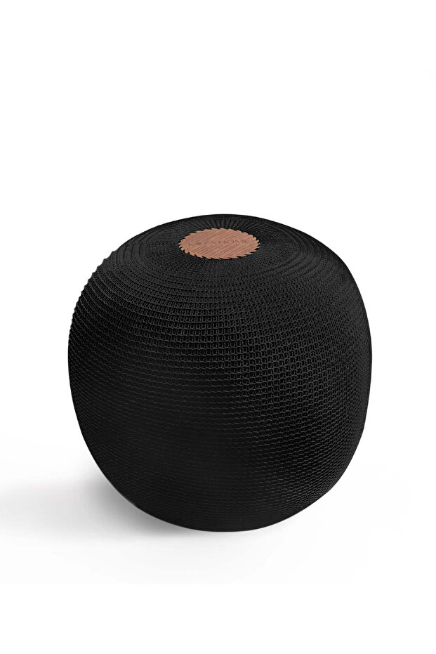 Fluffy Örgü Puf Siyah 8005 - 3