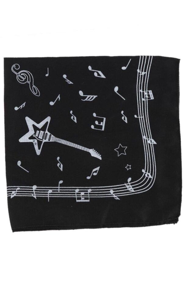 وشاح منقوش باللون الأسود - 2