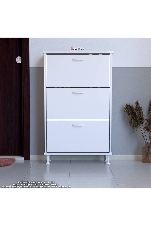 Varbi Kapı Önü 52 119x25,5 Cm 3 Kapaklı Düşer Kapaklı Ayakkabılık - 1