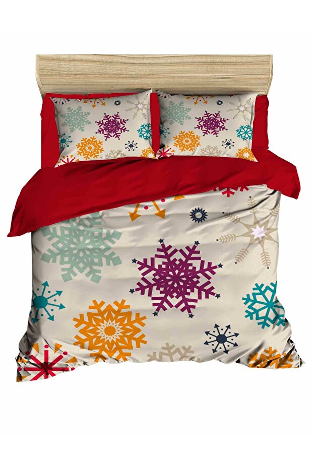 New Year's Snowflakes Starry Digital Bedding Set