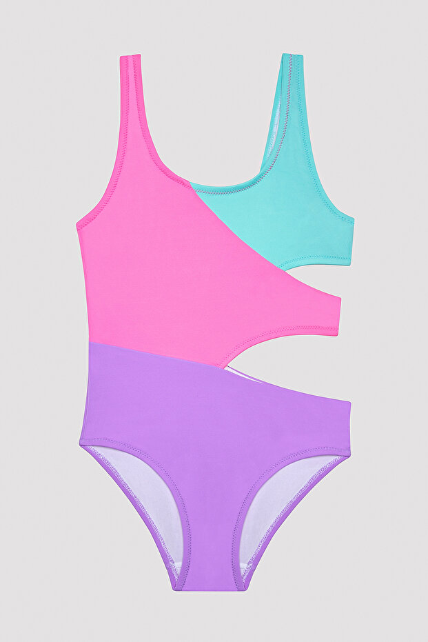 Pink Garden Girls' Swimsuit