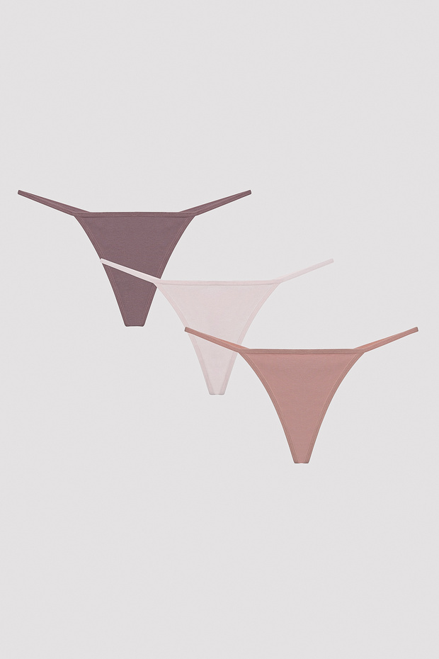 Essentials Multicolored 3-Piece String Panties - 1